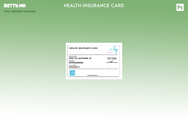 Модерен стил Шаблон за картичка за здравствено осигурување на Намибија